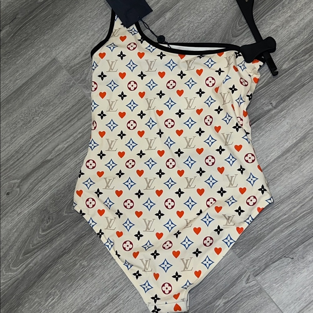 Louis Vuitton MONOGRAM Game On Asymmetric One-Piece Swimsuit